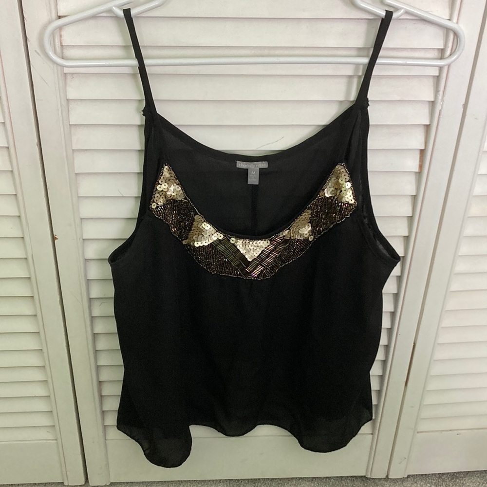 Black Flowy Charolette Russe Crop Top